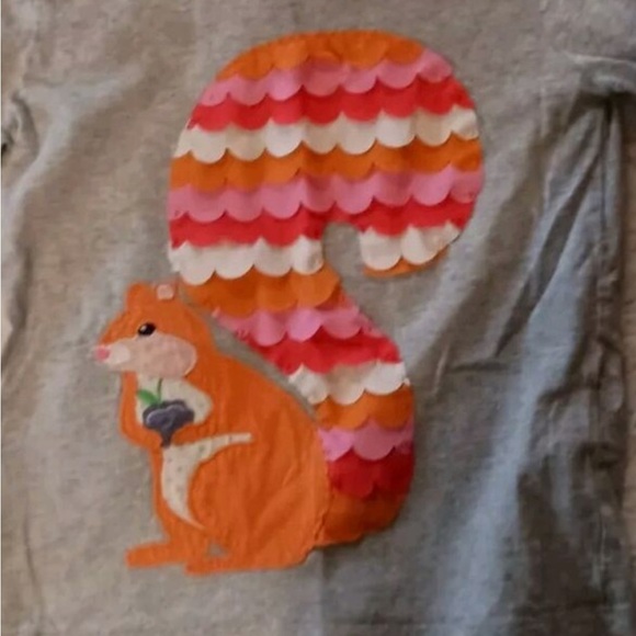 Mini Boden Other - Mini Boden squirrel appliqué short long sleeve bed 6-7